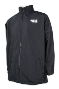 J847 custom-made black hooded windbreaker jacket detachable cap